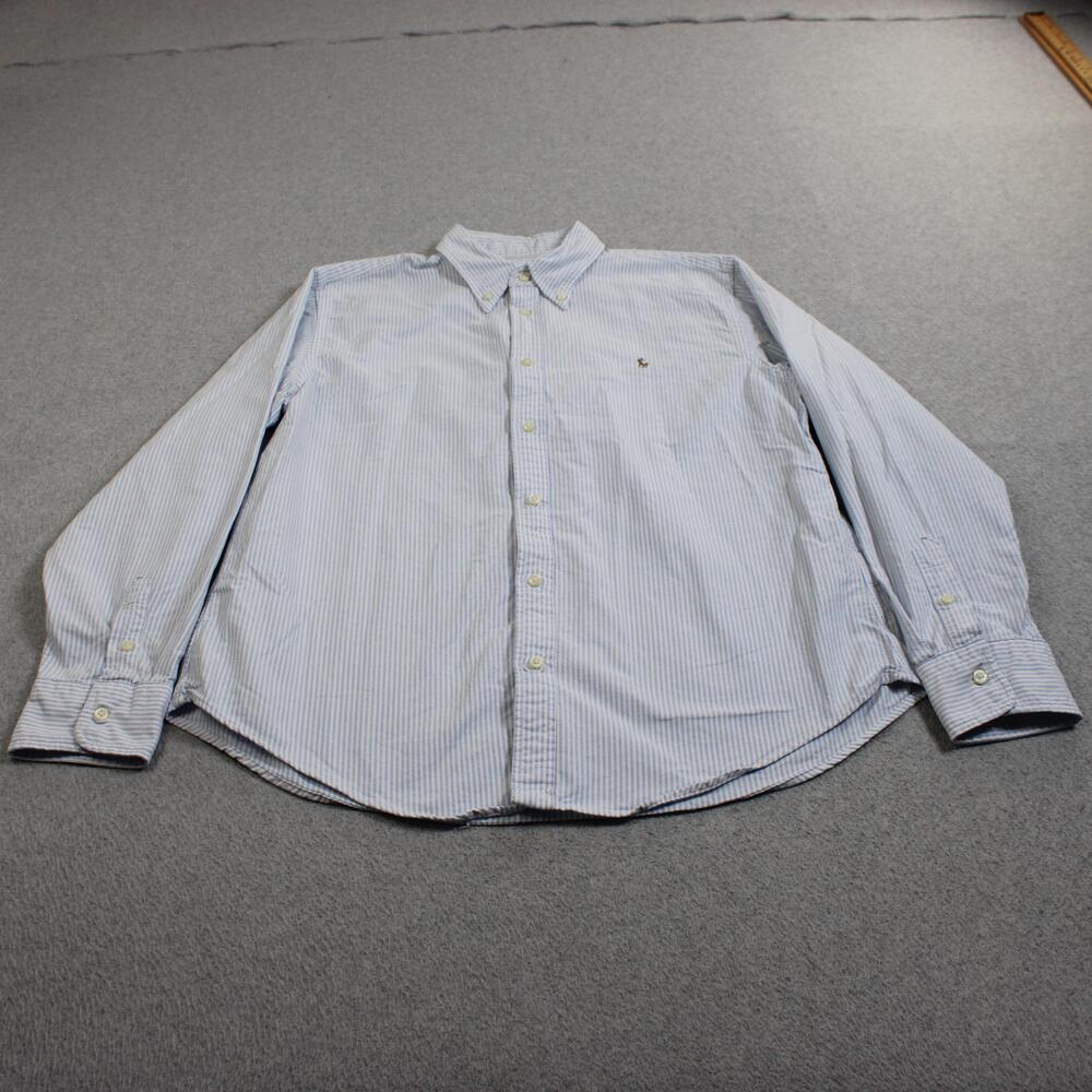 Polo Ralph Lauren Shirt Mens XL Blue Stripe Button Down Long Sleeve Heritage